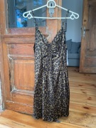 Zara nowa satynowa sukienka khaki panterka leopard print