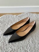 Czarne eleganckie baleriny premium skórzane Lauren Ralph Lauren Londyn 41