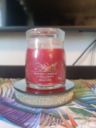 Świeca świeczka Yankee candle Woodwick sparkling cinnamon cynamon signature