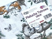 Pielucha Tetrowa Druk 70x80 leśne zwierzątka 