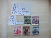5szt. znaczki seria Mi 491 NRD 1955r. Budynki DDR Niemcy kasowane