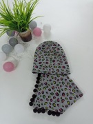 Komplet jesienny (czapka + chusta z bąblami)