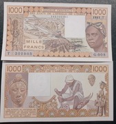 Afryka Zachodnia 1000 francs 1981 UNC