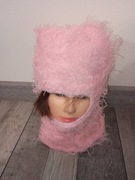 Kominiarka różowa włochata unisex rozmiar uniwersalny