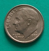 10 CENTÓW USA 1992 ONE DIME LIBERTY Roosevelt