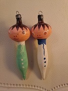 Dwie stare kultowe bombki Jacek i Agatka PRL