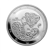 1 oz (31.10 g) srebrna moneta Zodiac Series - Aquarius, Tokelau 2022