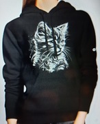 KOT BLUZA DAMSKA Z KOTEM KICIA KOTEK NADRUKIEM R S BLUZKA Z KAPTUREM