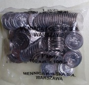1 złoty 2014 - Mennica Polska - Woreczek menniczy 100 sztuk