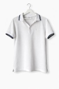 Biały bawełniany t-shirt polo relaxed fit Lindbergh M