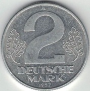 Niemcy NRD DDR 2 marki 1957 A - 27 mm - nr 2