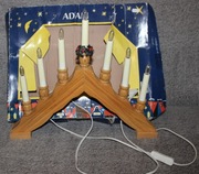 Świąteczny świecznik 7x3W drewniana podstawa