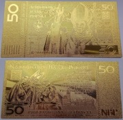 BANKNOT 50 zł JAN PAWEŁ II 24 KARAT 999 ZŁOTO GOLD