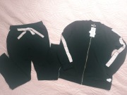 Komplet dresowy bluza spodnie bawełna S 36 nowy czarny