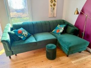 Narożnik Kanapa z funkcją spania + Fotel + Pufa + Poduszki firmy DAKAR