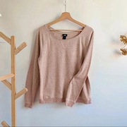 Bluza oversize H&M 36 s różowa basic dekolt w łódkę sportowa