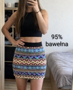 Spódniczka mini damska kolorowa orientalny wzór Only bawełna S 36