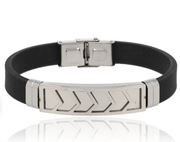 Bransoletka męska stal chirurgiczna/ guma 