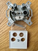 Berker Hager gniazdo RTV antenowe 4-wyjściowe końcowe +płytka czołowa biała