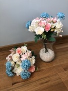 14 sztuk ślubne bukiety kwiatów róże hortensje