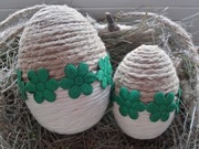 pisanki jajka Wielkanoc sznurek dekoracja handmade