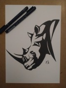 Rysunek: nosorożec - cienk - blok t. A4 250 g/m2