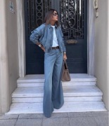 Jeansowy komplet Zara, rozmiar XL