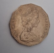 Queen Elizabeth II Australian 1977 Silver Jubilee 50 Cent Coin