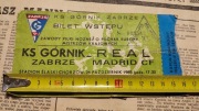Bilet Górnik Zabrze Real Madryt 1988 Puchar Europy