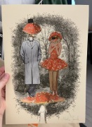 Plakat kolaż muchomor para miłość love wnętrze 