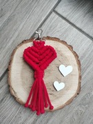 Duży breloczek serce Walentynki Makrama upominek 