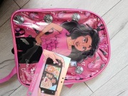 Nowy plecak z lalka i brokatem do przedszkola do szkoły 