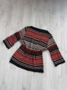 Sweterek pleciony czarny pomarańczowy beżowy 40 L