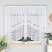 ADRIANNA Firanka gotowa żakardowa z podcięciem na dole 300X160 cm BIAŁA