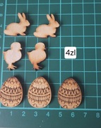 Scrapki wielkanocne drewniane zając kurczak jajko ozdoby świąteczne