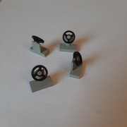 Lego 3829c01 Old Light Gray Vehicle Steering Stnd 1x2 Black Steering Wheel 