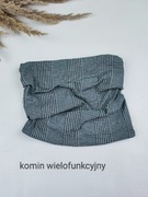 Komin wielofunkcyjny w kratkę gleb check glen plaid elastyczny szalik 