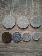 Zestaw monet obiegowych PRL 1990 roku od 1 złoty do 100 złotych 7 sztuk