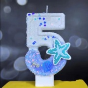 Świeczka Urodzinowa Cyfra 5 Dekoracja Tortu Morska Arielka Syrenka Ocean