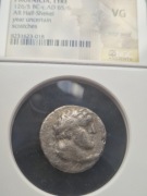 Biblijna moneta podatkowa SREBRNIK JUDASZA szekel Tyru - grading NGC