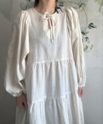 Sukienka rozkloszowana xl bawełna duże bufiaste rękawy