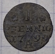 #2789 Niemcy Prusy 1 fenig 1799 FWIII