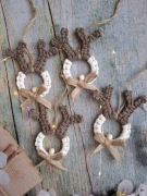 Renifery - zawieszki z makramy