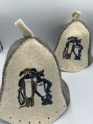 Czapka do sauny, 100 % wełna owcza, 2 SZTUKI!