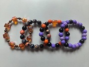 Zestaw 4 ręcznie robionych bransoletek – styl Haloween / jesienna elegancja