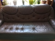 komplet skórzany do salonu 3 częściowy