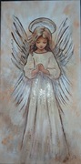 Aniol obraz na plotnie .. Rekodzielo .. Canvas .. 50x25x2