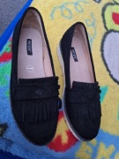 Buty 37 vices skóra czarne półbuty czółenka