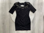 Czarna sukienka h&m z odkrytymi plecami xs 