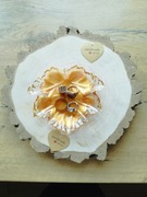 Rękodzieło pojemnik na biżuterię z żywicy epoksydowej złoty i transparent 